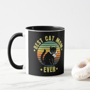 Beste kat mam ooit retro   Cadeaus voor kattenmoed Mok