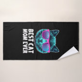 Beste kat mam ooit schattig grappige bril badhanddoek (Badhanddoek)