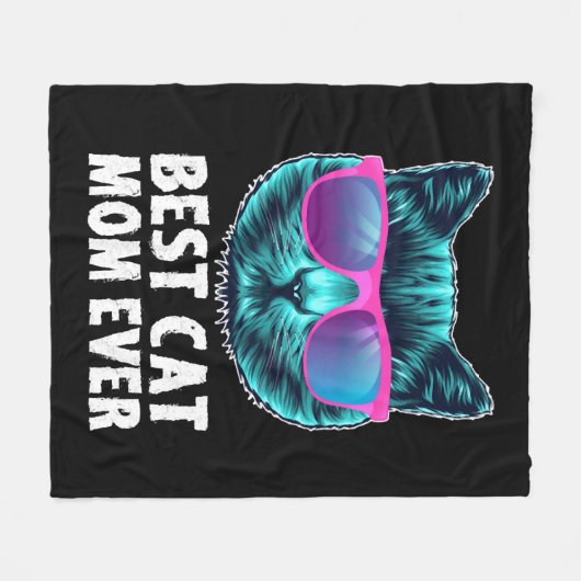 Beste kat mam ooit schattig grappige bril fleece deken (Voorkant (Horizontaal))