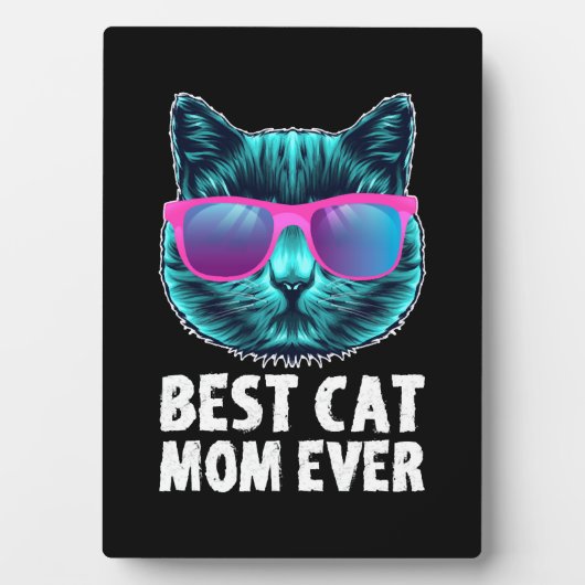 Beste kat mam ooit schattig grappige bril fotoplaat (voorkant)