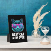 Beste kat mam ooit schattig grappige bril fotoplaat (Zijkant)