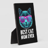 Beste kat mam ooit schattig grappige bril fotoplaat (Zijkant)