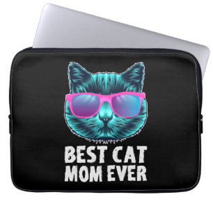 Beste kat mam ooit schattig grappige bril laptop sleeve
