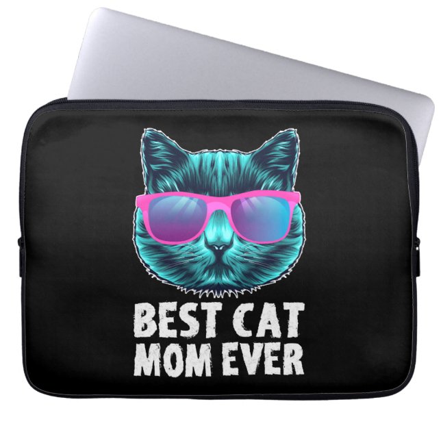 Beste kat mam ooit schattig grappige bril laptop sleeve (Voorkant)