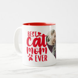 Beste kat mam ooit Schattige foto naam rood Tweekleurige Koffiemok
