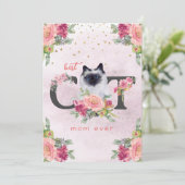 Beste kat mam ooit Siamese Kitten Moederdag Feestdagenkaart (Staand voorkant)