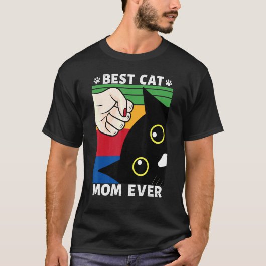 Beste kat mam ooit vuist bump kat moeder's t-shirt (Voorkant)