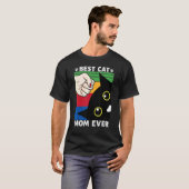 Beste kat mam ooit vuist bump kat moeder's t-shirt (Voorkant volledig)