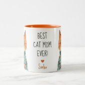 Beste Kat Mam Schattigee Moederdag Naam Tweekleurige Koffiemok (Center)