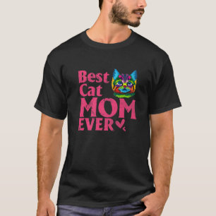 beste kat mama ooit gekleurde kat mama knippen t-shirt