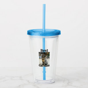 Beste kat mama papa ouder huisdier foto kitten oma acryl drinkbeker