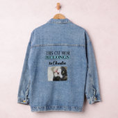 Beste kat moeder foto toevoegen naam blauw denim jacket (Hangar)