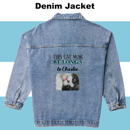 Beste kat moeder foto toevoegen naam blauw denim jacket