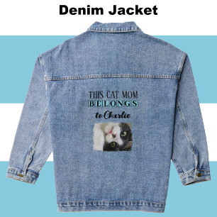 Beste kat moeder foto toevoegen naam blauw denim jacket