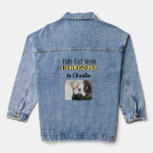 Beste kat moeder foto voeg naam geel toe denim jacket (Achterkant)