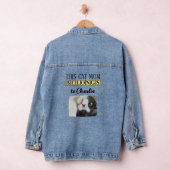 Beste kat moeder foto voeg naam geel toe denim jacket (Hangar)