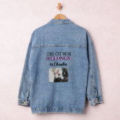 Beste kat moeder foto voeg naam paarse toe denim jacket (Hangar)