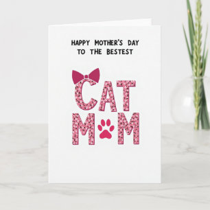 Beste kat-moeder-illustratiekaart kaart