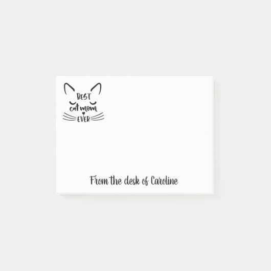 Beste Kat Moeder Kitten Liefhebber Kitty Katten Zw Post-it® Notes (Voorkant)