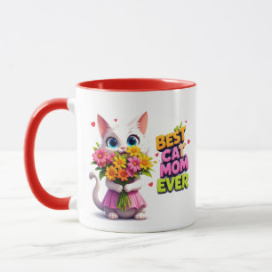 Beste Kat Moeder Mooie Kitty Met Bloemen 🐾 Mok