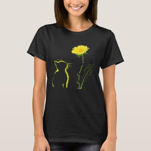 Beste Kat Moeder Ooit Bloem Kat Moeder Paardebloem T-shirt (Voorkant)