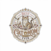 Beste Kat Moeder Ooit Kat Moeder Vader Ouder Vinta Sticker (Voorkant)
