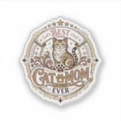 Beste Kat Moeder Ooit Kat Moeder Vader Ouder Vinta Sticker (Voorkant)
