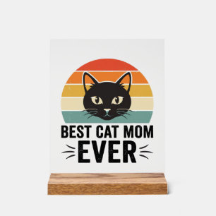 Beste Kat Moeder Ooit Retro Kat Gezicht Vintage De Acryl Bord