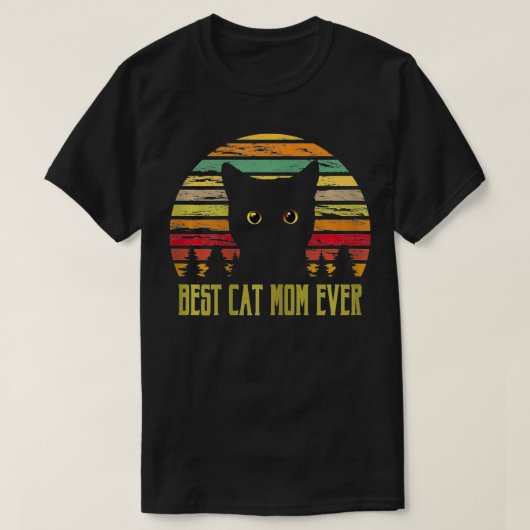 Beste kat-moeder ooit,  tachtig stijl D T-shirt (Design voorkant)