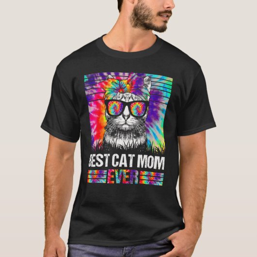 Beste Kat Moeder Ooit Tie Dye Kat Moeder Moederdag T-shirt (Voorkant)