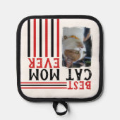 Beste kat moeder ooit toevoegen foto rood pannenlap (Voorkant)