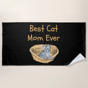 Beste Kat Moeder Ooit Vrouwen Kat Liefhebbers Moed Strandlaken
