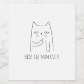 Beste kat moeder ooit wijn labels wijn etiket (Enkel label)