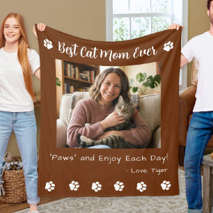 Beste Kat Moeder Pootjes Bruine Huisdier Foto Fleece Deken