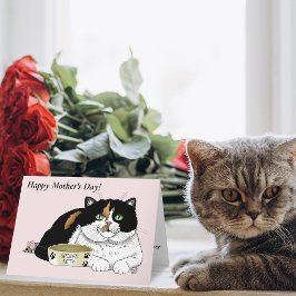 Beste Kat Moeder Verwende Calico Moederdag Roze Feestdagen Kaart