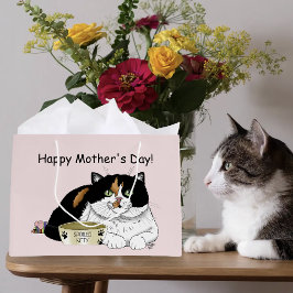Beste Kat Moeder Verwende Calico Moederdag Roze Groot Cadeauzakje