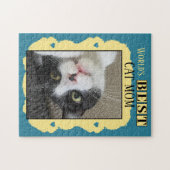 Beste kat moeder voeg foto blauw geel toe legpuzzel (Horizontaal)