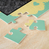 Beste kat moeder voeg foto groen geel toe legpuzzel (Zijkant)