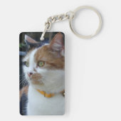 Beste kat moeder voeg naam toe foto roze groen sleutelhanger (achterkant)