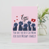 BESTE KAT MOEDER VOOR MEOWY-GEZIN FEESTDAGENKAART (Staand voorkant)