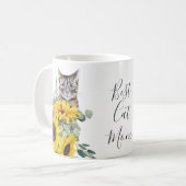 Beste Kat Moeder Zonnebloem Bloem Koffiemok (Voorkant links)