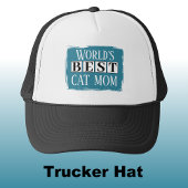 Beste kat moeder zwart blauw trucker pet