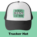 Beste kat moeder zwart groen trucker pet<br><div class="desc">Vier 's werelds beste kattenmoeder met deze stijlvolle trucker-hoed! Perfect voor dierenvrienden die trots hun katachtige liefdevolle harten op hun sleeves (of hoofden!) draag. Of je nu boodschappen doet, het park raakt of gewoon rondhangt met je bontbaby's, dit pet houdt je koel en shows je liefde voor je pure kleine...</div>