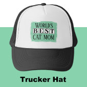 Beste kat moeder zwart groen trucker pet