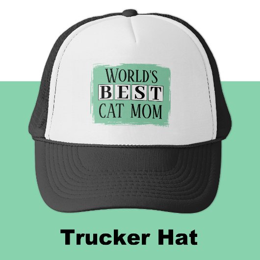 Beste kat moeder zwart groen trucker pet
