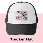 Beste kat moeder zwart roze trucker pet<br><div class="desc">Vier 's werelds beste kattenmoeder met deze stijlvolle trucker-hoed! Perfect voor dierenvrienden die trots hun katachtige liefdevolle harten op hun sleeves (of hoofden!) draag. Of je nu boodschappen doet, het park raakt of gewoon rondhangt met je bontbaby's, dit pet houdt je koel en shows je liefde voor je pure kleine...</div>