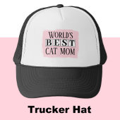 Beste kat moeder zwart roze trucker pet