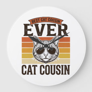 Beste kat neef ooit vintage kat shirt ontwerp_1 grote klok
