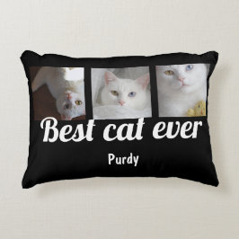 Beste Kat ooit Aangepaste Foto en Tekst Accent Kussen