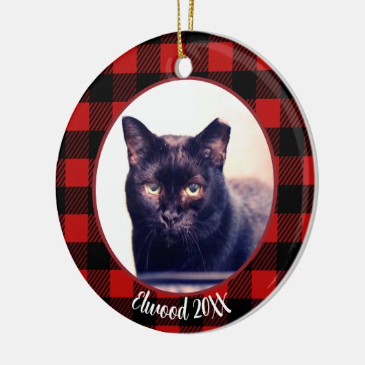 Beste Kat Ooit Aangepaste Naam Kerstmis Pet Gift Keramisch Ornament (Links)